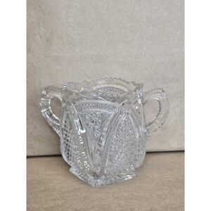EAPG Two Handle Spooner Open Sugar Bowl Clear Glass